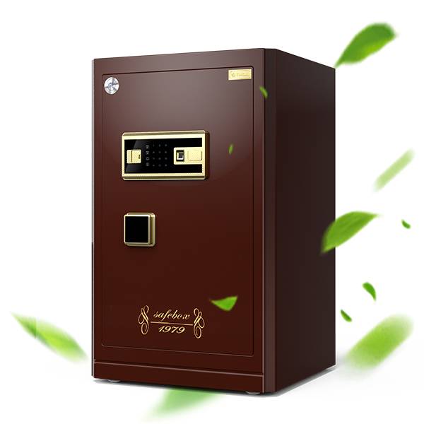 Side view of gold and coffee YB/A6 series safes in closed state.