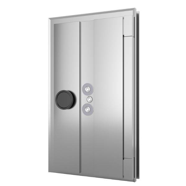 Side view of Class C stainless steel single vault door