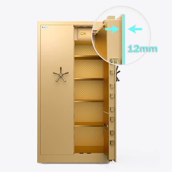 Side view of YB/DK safe normal type in open state and its thickened door panel