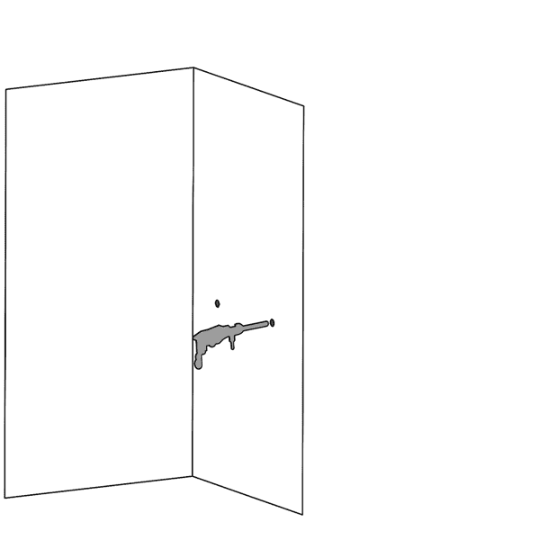 ¿El taladro percusivo se utiliza para perforar dos agujeros en la pared?