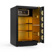 Black YB/RS safe in open state and its internal decorations