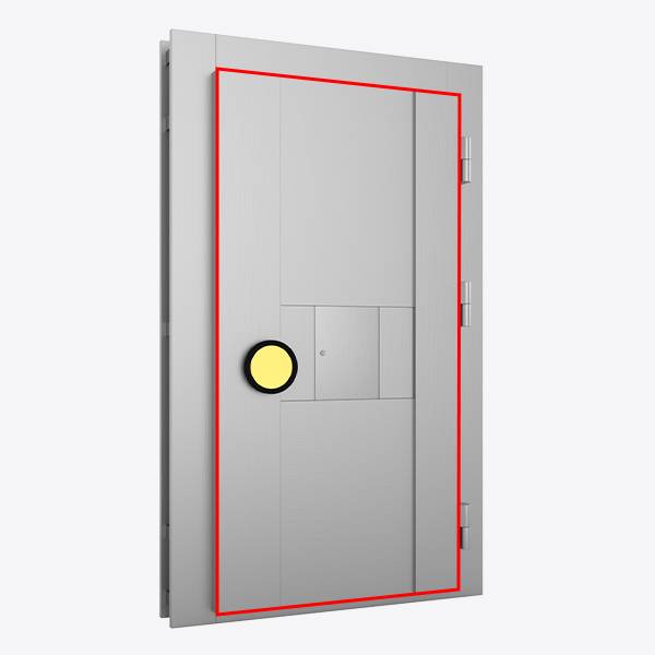 A closed YB/VB vault door