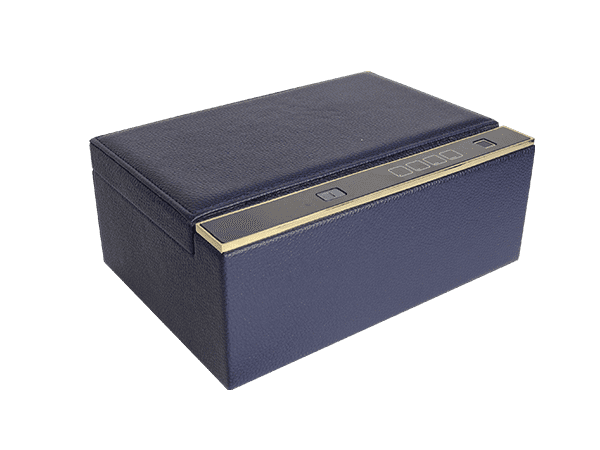 Una caja de joyería inteligente YB/Z de color azul.